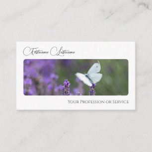 Elegant florist flower blossom calligraphy QR-Code Business Card