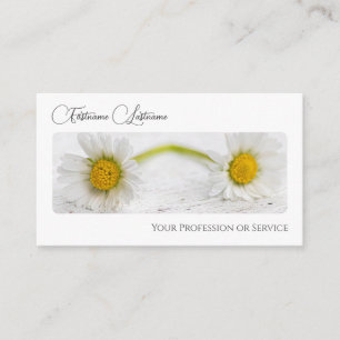 Elegant florist flower blossom calligraphy QR-Code Business Card