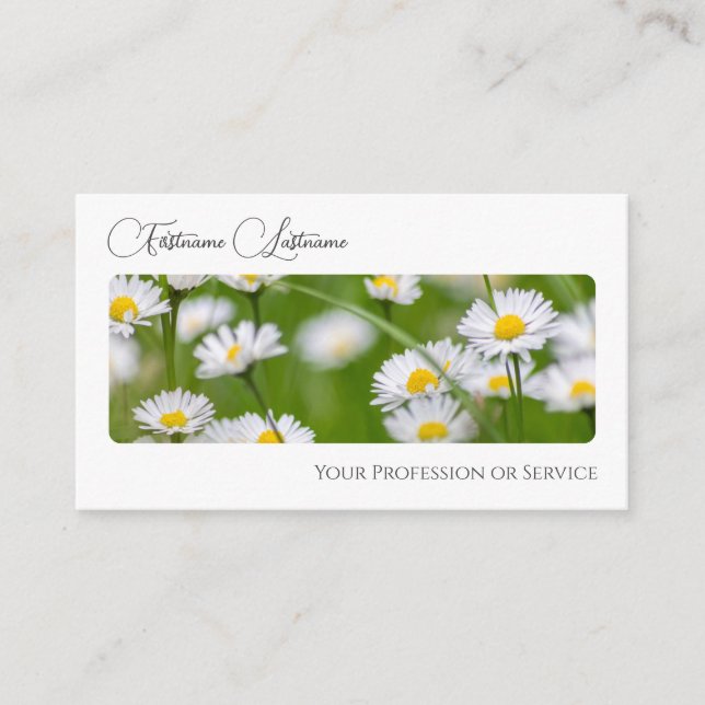 Elegant florist flower blossom calligraphy QR-Code Business Card (Front)
