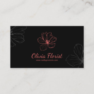 Elegant Florist With QR Code Business Card