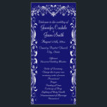Elegant Flourish Blue Wedding Programs Templates<br><div class="desc">Elegant Flourish Royal Blue Vertical Wedding Programs with a fancy flourish scroll with heart at the top and down the sides of the front of the program. This is a 4" x 9" vertical two sided wedding program. Just use the template fields to add your own wedding ceremony details or...</div>