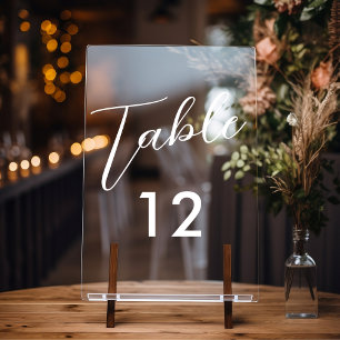 Elegant Flourish Calligraphy  Wedding Table Number