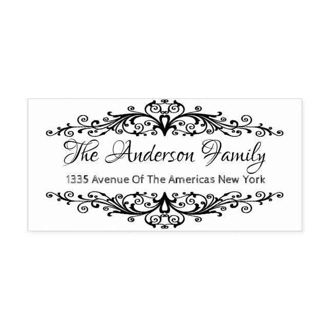 Elegant flourish elements rubber stamp (Imprint)