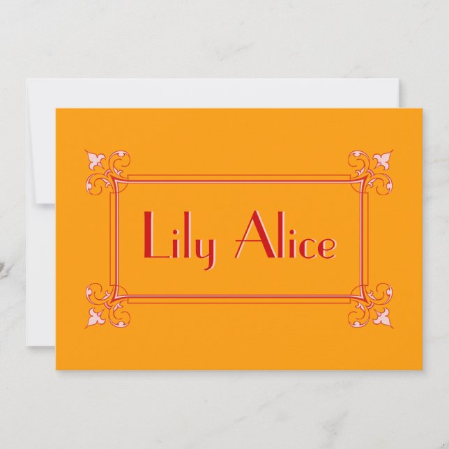 Elegant Flourish Frame Announcement (Front)