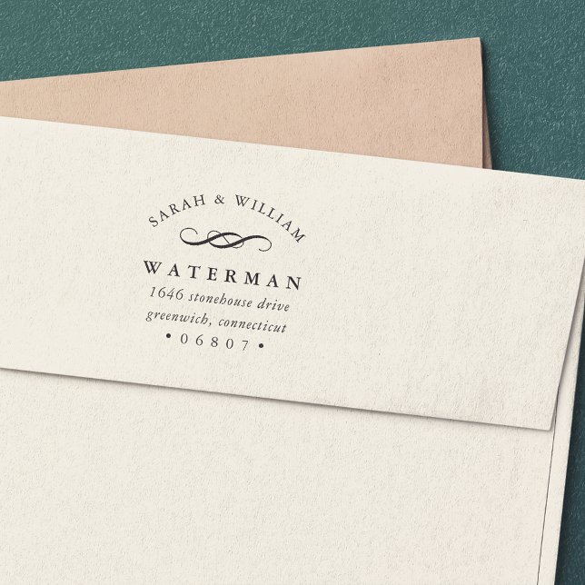 Elegant Flourish | Return Address Self-inking Stamp (Creator Uploaded)