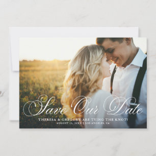 Elegant Flourish Script Photo Save Our Date Save The Date