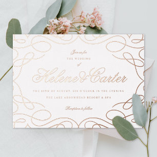 Elegant Flourishes Wedding Calligraphy Rose Gold