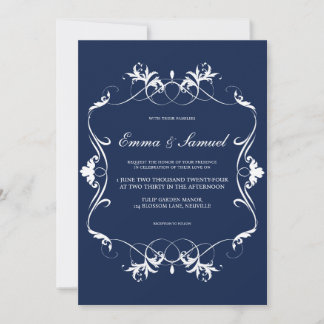 Elegant Flourishing Wedding Invitation