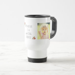 Elegant Flower and Family Photo Mothers Day Travel Mug
