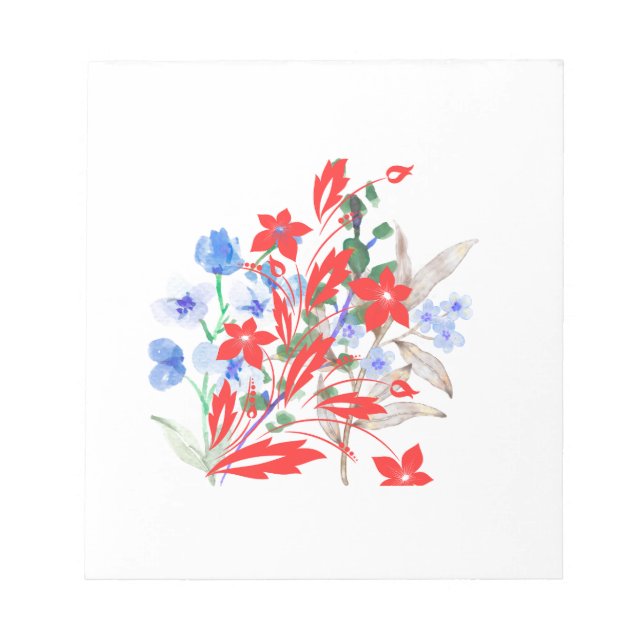 Elegant Flower and Leaves Artwork | Minimal  Notepad (Front)