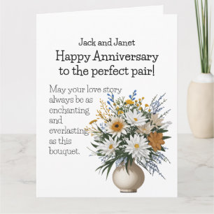 Elegant Flower Blooming Couple Anniversary Card