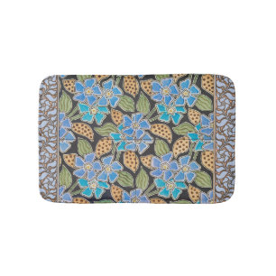 Elegant Flower Blue Periwinkle Floral Classic Bath Mat