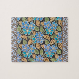 Elegant Flower Blue Periwinkle Floral Classic Jigsaw Puzzle