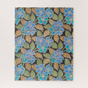 Elegant Flower Blue Periwinkle Floral Classic Jigsaw Puzzle