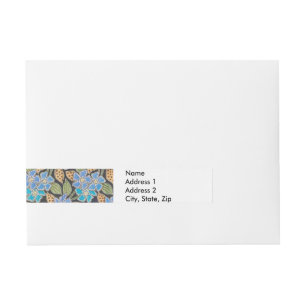 Elegant Flower Blue Periwinkle Floral Classic Wraparound Address Label