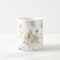 Elegant Flower Garden Monogram Coffee Mug
