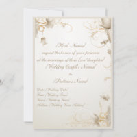Elegant Flower Gold Chic Gala invitation 