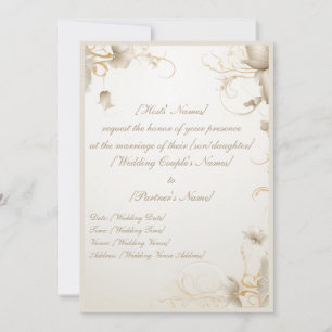 Elegant Flower Gold Chic Gala invitation