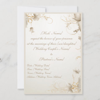 Elegant Flower Gold Chic Gala invitation