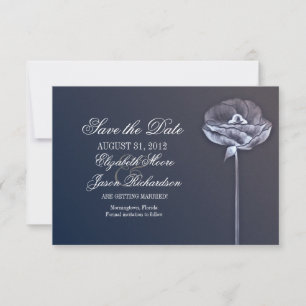 elegant flower modern save the date flat card