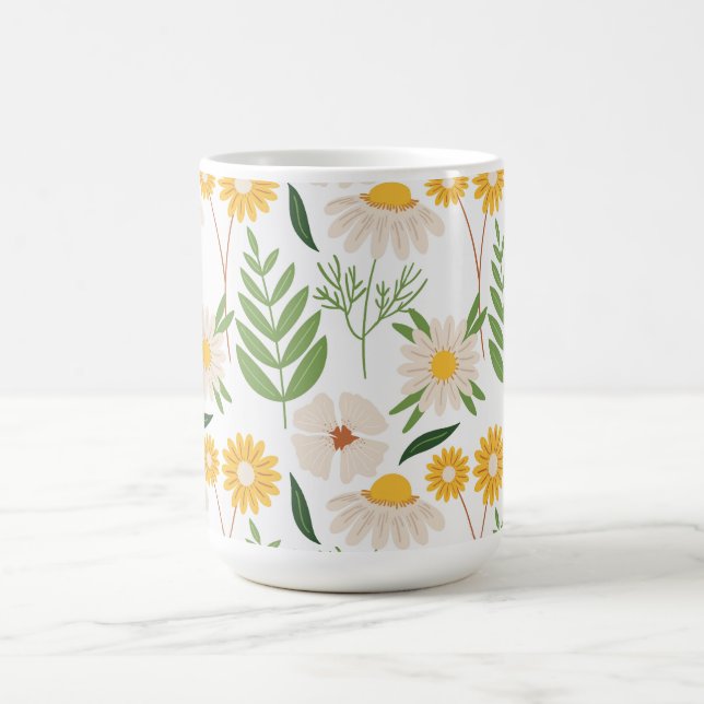 Elegant Flower & Nature White Mug (Center)