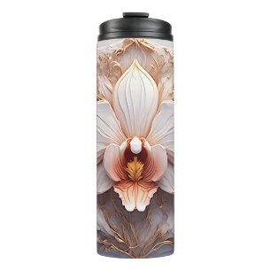 Elegant Flower on Ornate Background Thermal Tumbler