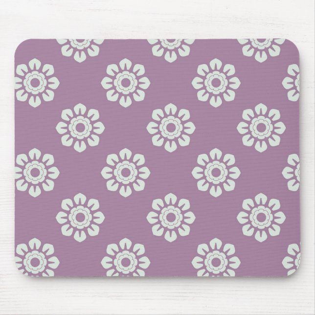 Elegant Flower Pattern Mouse Pad (Front)