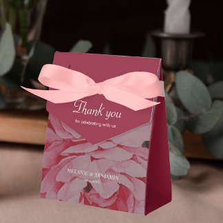 Elegant Flower Personalised Wedding Thank You Favour Box