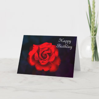 Elegant Flower Red Rose Birthday  Card