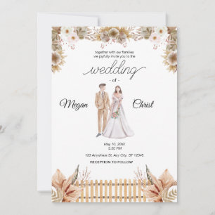 Elegant flower summer wedding invitation