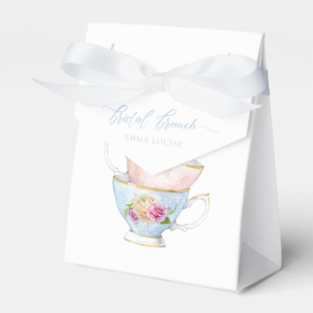 Elegant Flower Tea Bridal Brunch  Favour Box (Front Side)