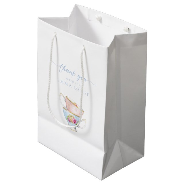 Elegant Flower Tea Bridal Brunch Gift Bag (Front Angled)