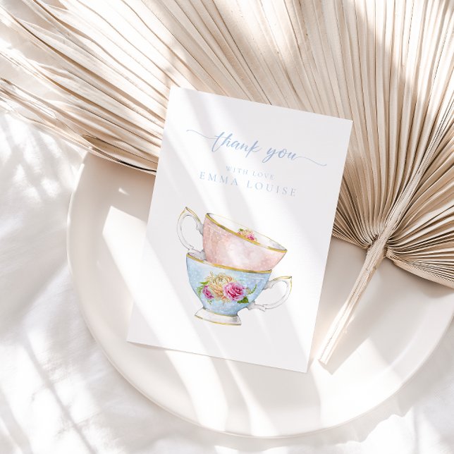 Elegant Flower Tea Bridal Brunch  Thank You Card (Creator Uploaded)