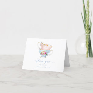 Elegant Flower Tea Bridal Brunch Thank You Card
