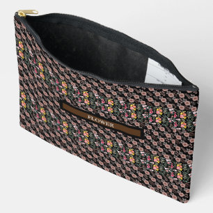 Elegant Flower Watercolor Customise Accessory Pouch