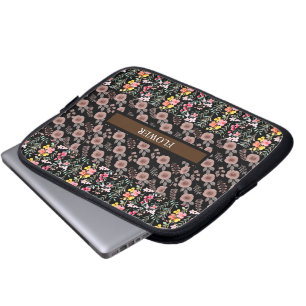 Elegant Flower Watercolor Customise Laptop Sleeve