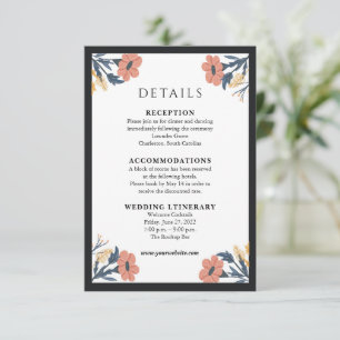 Elegant Flower Wedding Invitation Enclosure Cards