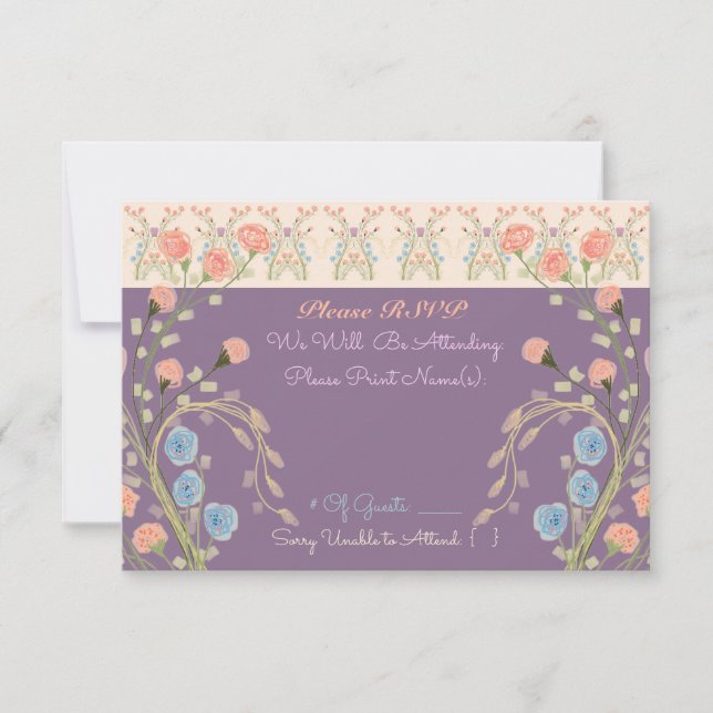 Elegant Flowered Guest Invitation Response (Front)