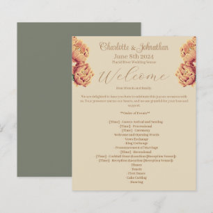 Elegant Flowering Cactus Wedding Program