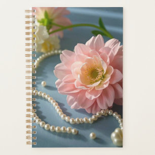 Elegant flowers and pearls  planner