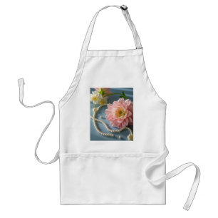 Elegant flowers and pearls standard apron