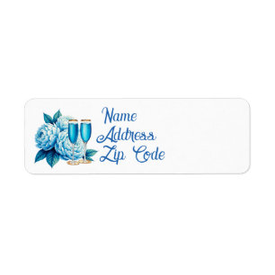 Elegant flowers champagne Wedding customisable Return Address Label
