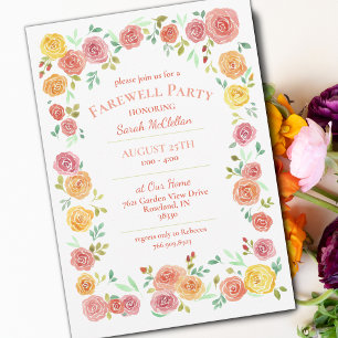 Elegant Flowers Farewell Party Invitation