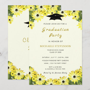 Elegant Flowers Fresh Graduation Party Invitation 