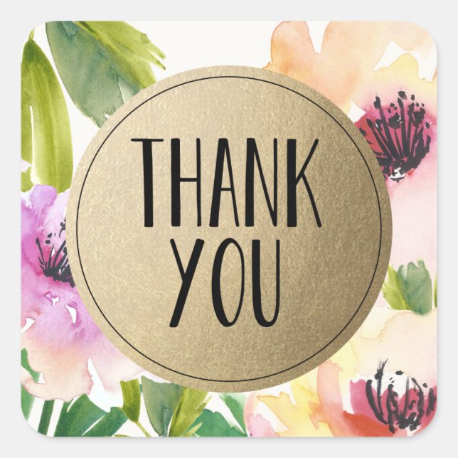 Elegant Flowers Gold | Favour Labels (Front)