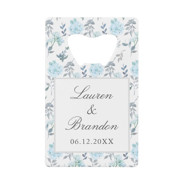 Elegant Flowers Grey Blue Wedding Thank You Favour (Front)