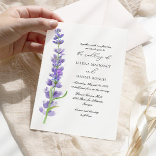 Elegant Flowers Lavender Wedding  Invitation