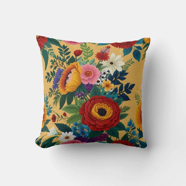 Elegant Flowers Pattern  Cushion (Front)