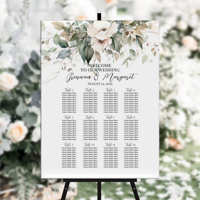 Elegant flowers wedding seating chart (Creator Uploaded)