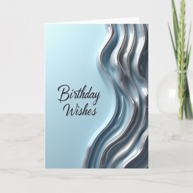 Elegant Flowing Birthday Card (Front)